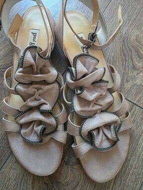 Women’s PAUL GREEN Sz 11 Tan Floral Ankle Strap Sandals